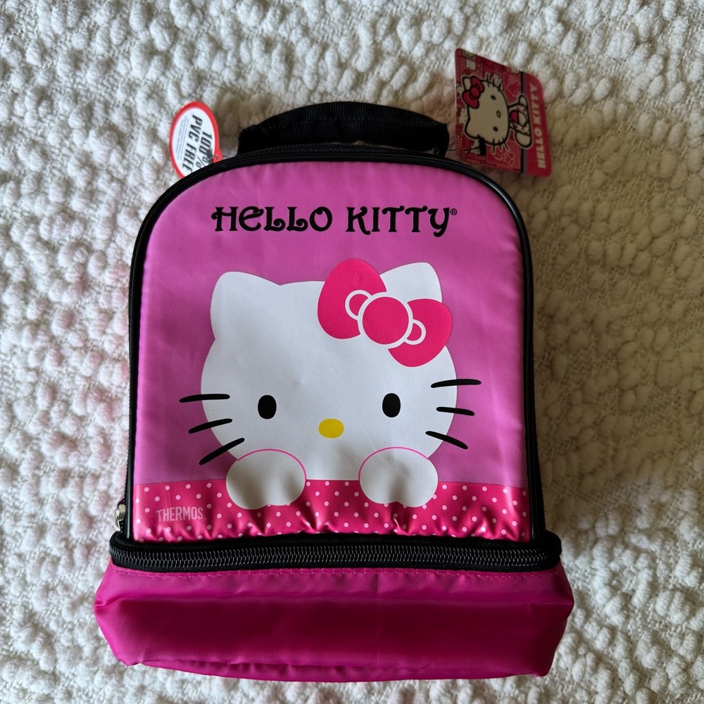 Hello kitty thermos insulated lunch bag with two compartments